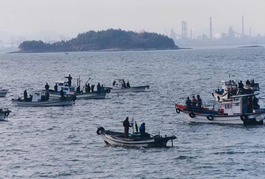 어업피해어민 해상 시위